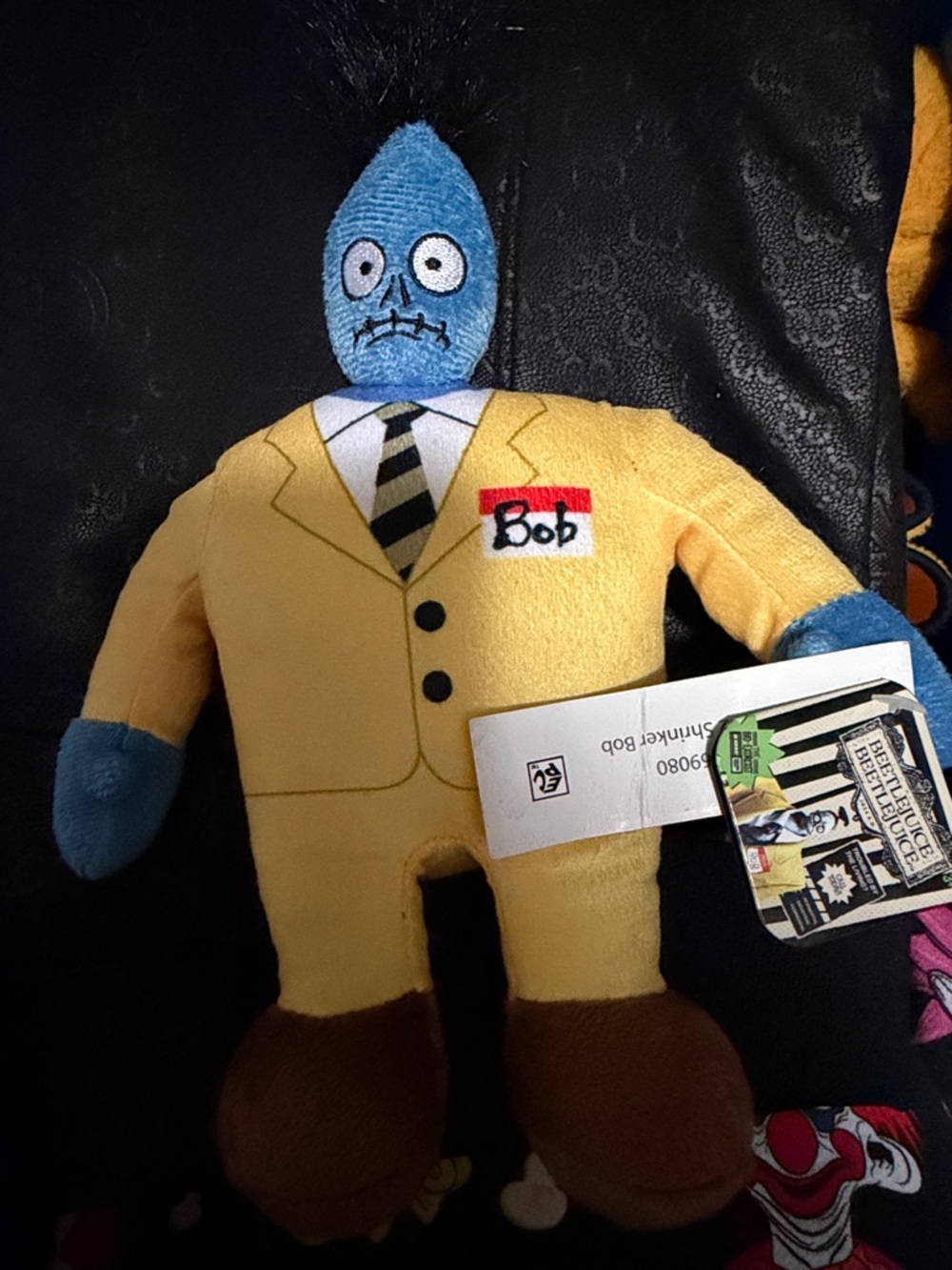 Bob Doll Plush  from beetlejuice beetlejuice - Yellow Suit Blue Head